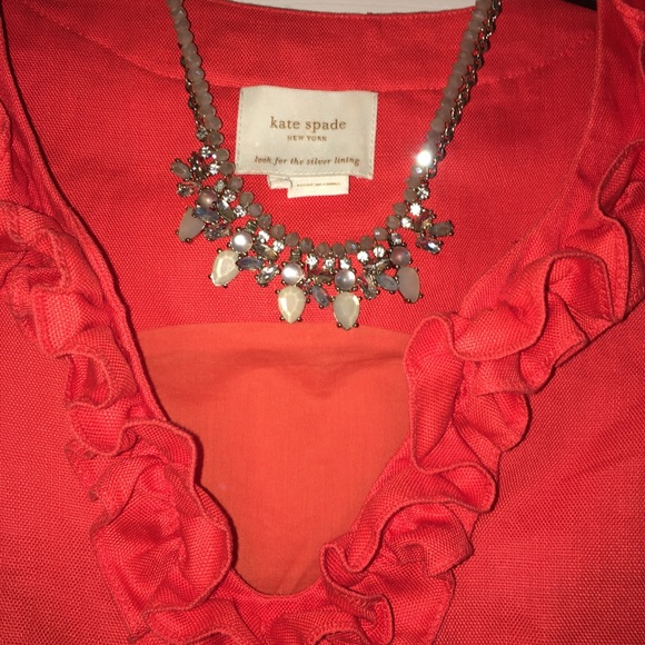 Adorable Kate Spade linen ruffle orange dress, S - Picture 2 of 4